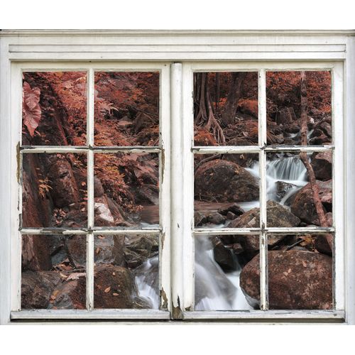4049009358909 - Wandsticker QUEENCE Fluss im Wald Wandtattoos Gr B H T 40 cm x 60 cm x 01 cm Natur rot Wandtattoos Natur