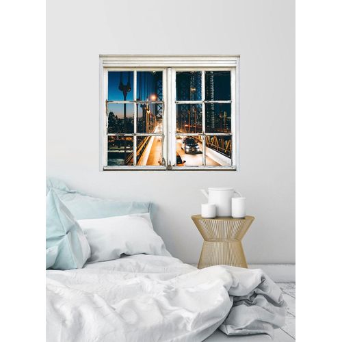 4049009360483 - Wandsticker QUEENCE Autobahnbrücke Wandtattoos Gr B H T 40 cm x 60 cm x 01 cm Geographie bunt Wandtattoos und Wandsticker
