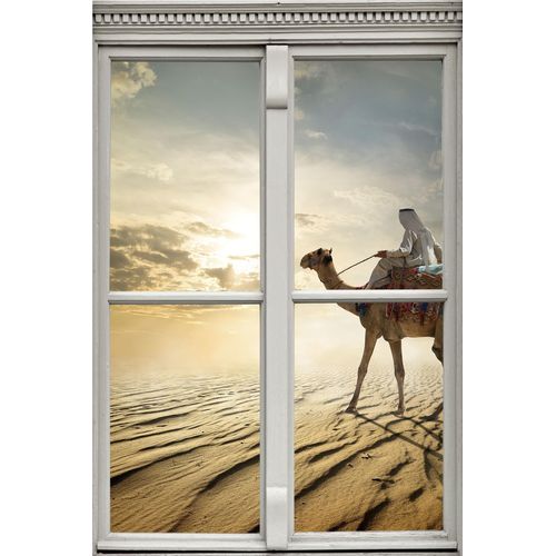 4049009065517 - Wandsticker QUEENCE Kamel in der Wüste Wandtattoos Gr B H T 40 cm x 60 cm x 01 cm Natur beige (natur) Wandtattoos Natur