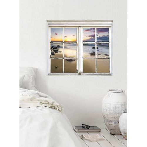 4049009068068 - Wandsticker QUEENCE Sonnenuntergang Wandtattoos Gr B H T 40 cm x 60 cm x 01 cm Natur gelb Wandtattoos Natur