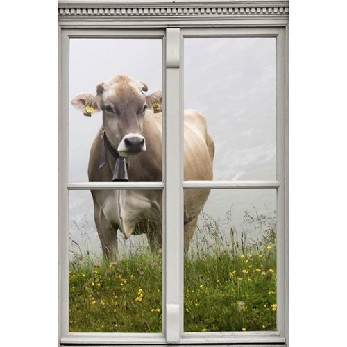 4049009363552 - Wandsticker QUEENCE Kuh Wandtattoos Gr B H T 40 cm x 60 cm x 01 cm Tiere braun Wandtattoos Tiere