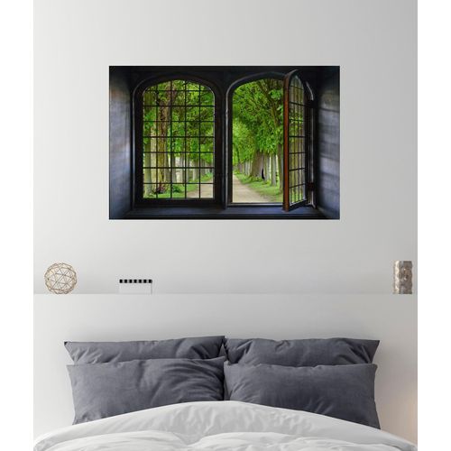 4049009148975 - Wandsticker QUEENCE Allee Wandtattoos Gr B H 60 cm x 40 cm Natur grün Wandtattoos Natur