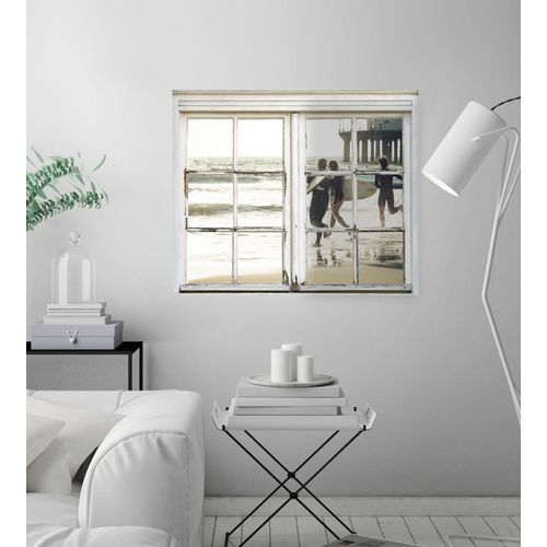 4049009089353 - Wandsticker QUEENCE Surfer am Strand Wandtattoos Gr B H T 40 cm x 60 cm x 01 cm Natur beige (natur) Wandtattoos Natur