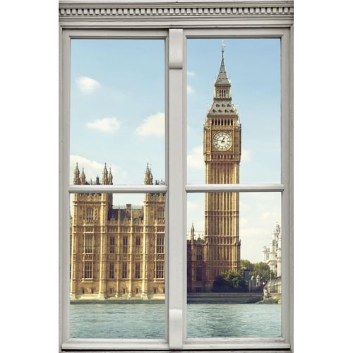 4049009358978 - Wandsticker QUEENCE Big Ben Wandtattoos Gr B H T 40 cm x 60 cm x 01 cm Geographie goldfarben Wandtattoos und Wandsticker