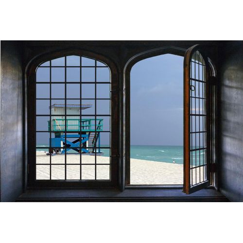 4049009083672 - Wandsticker QUEENCE Miami Wandtattoos Gr B H 60 cm x 40 cm Natur bunt Wandtattoos Natur