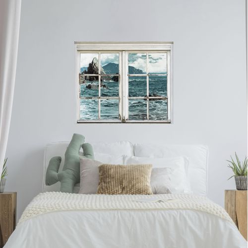 4049009360193 - Wandsticker QUEENCE Küste Wandtattoos Gr B H T 40 cm x 60 cm x 01 cm Natur blau Wandtattoos Natur