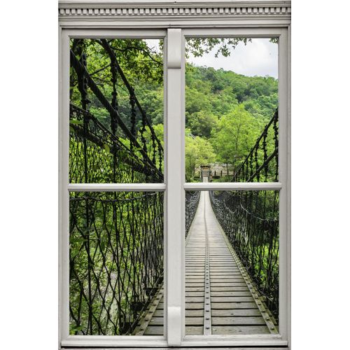4049009098690 - Wandsticker QUEENCE Brücke Wandtattoos Gr B H T 40 cm x 60 cm x 01 cm Geographie braun Wandtattoos und Wandsticker