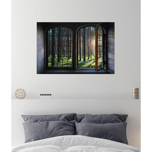 4049009634744 - Wandsticker QUEENCE Wald Wandtattoos Gr B H 60 cm x 40 cm Natur bunt Wandtattoos Natur
