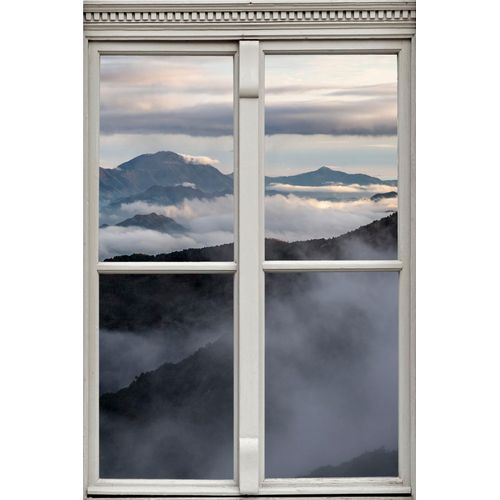 4049009494386 - Wandsticker QUEENCE Nebelige Berge Wandtattoos Gr B H T 40 cm x 60 cm x 01 cm Natur grau Wandtattoos Natur