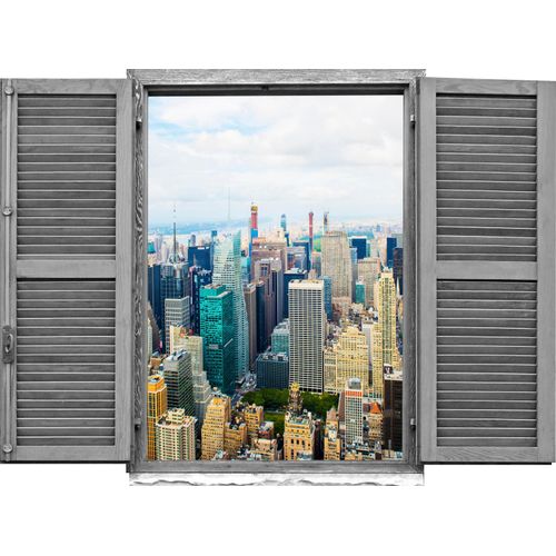 4049009046028 - Wandtattoo QUEENCE Großstadt Wandtattoos Gr B H T 80 cm x 60 cm x 01 cm Geographie bunt Wandtattoos und Wandsticker