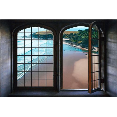 4049009355991 - Wandsticker QUEENCE Sandstrand Wandtattoos Gr B H 60 cm x 40 cm Natur bunt Wandtattoos Natur