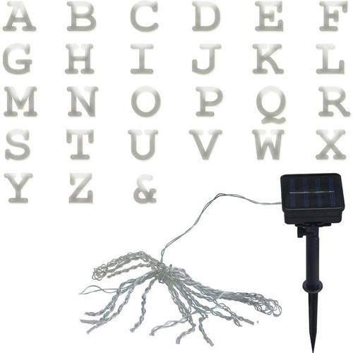 4041908095251 - - Solar Lichterkette 20x led Leuchte Buchstaben Garten Außen Deko Lampe blinkend permant abc l 390 cm