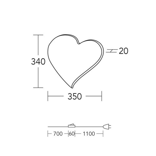 4021273045433 - LED-Wandleuchte Herz mini 34 cm Holz Stecker