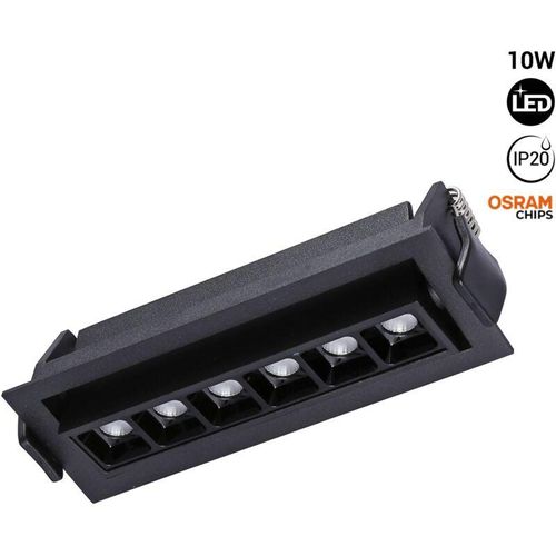 8435427125555 - Barcelona Led - Linearer LED-Einbaustrahler 10W - Verstellbar - UGR18 - CRI90 - osram Chip - 2800K Farbe Schwarz - Schwarz