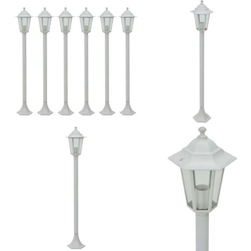 8721115700853 - Vidaxl - Garten-Pollerleuchte 6 Stk E27 110 cm Aluminium Weiß - Gartenleuchte - Gartenleuchten - Home & Living - Weiß 8721115700853 - Vidaxl - Garten-Pollerleuchte 6 Stk E27 110 cm Aluminium Weiß - Gartenleuchte - Gartenleuchten - Home & Living - Weiß