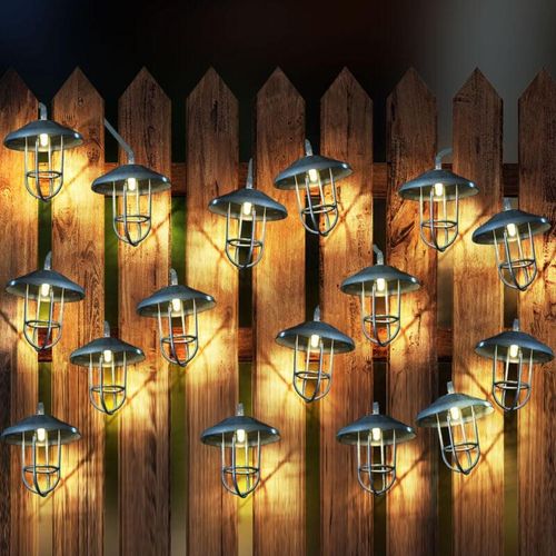 4059157385245 - Etc-shop - led Solar Lichterkette Aussen Solarlampe Garten Dekoration Landhaus Stil Akku Erdspieß silber 20x led warmweiß DxL 6x200 cm