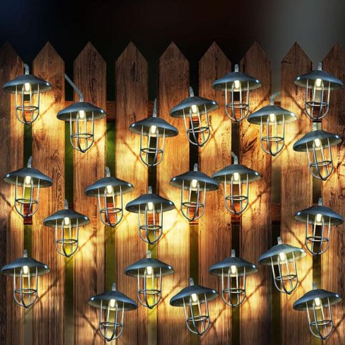 4059157385269 - Etc-shop - led Solar Lichterkette Aussen Solarlampe Garten Dekoration Landhaus Stil Akku Erdspieß silber 30x led warmweiß DxL 6x200 cm