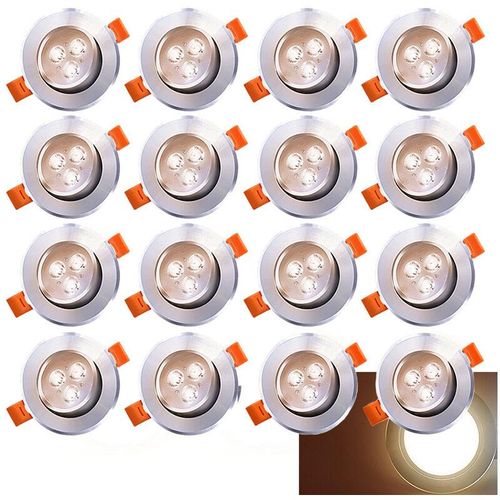 9475631418035 - Wolketon - vingo 20X led Spot Einbaustrahler Set Einbauleuchte Deckenleuchte Strahler IP44 3W Warmweiß 9475631418035 - Wolketon - vingo 20X led Spot Einbaustrahler Set Einbauleuchte Deckenleuchte Strahler IP44 3W Warmweiß