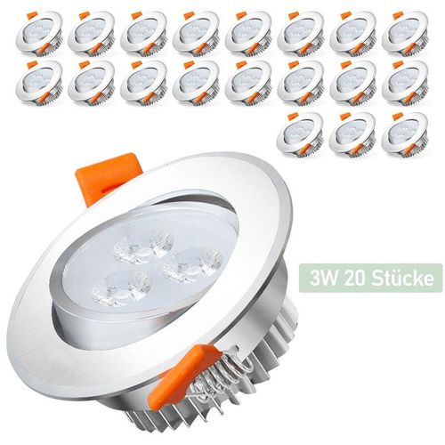 9784297954727 - 20X 3W Warmweiß led Einbaustrahler Deckenstrahler Einbauleuchten Decke led Deckenspots Spots Deckenleuchte Einbauspots Einbauleuchten für das bad