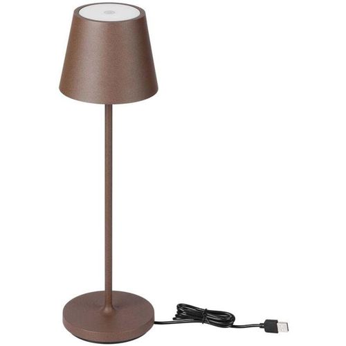 3800170219816 - V-tac - LED-Tischlampe 15 w wiederaufladbar aus Aluminium mit kabellosem Ladegerät und Touch-dimmbarem Corten-Farbton 3000 k IP54-23446