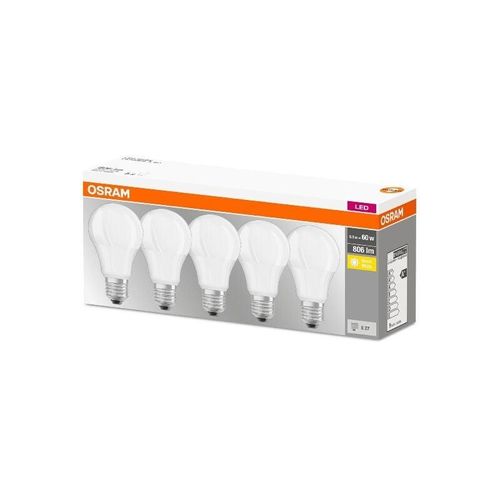 4058075090484 - - 5 Stk base clas a 60 fr 85W warmweiß 2700K E27 LED-Lampe klassische Kolbenform nicht dimmbar quecksilberfrei