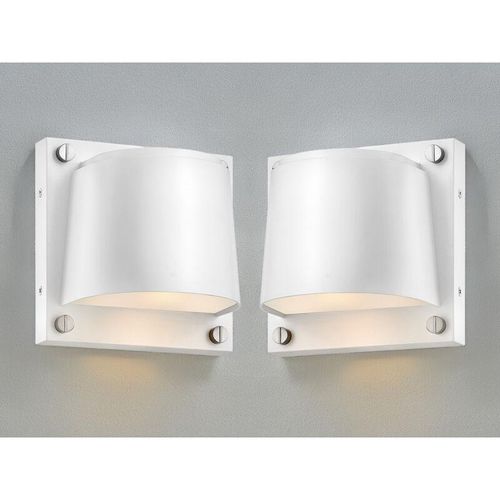 4262442799379 - Meinewunschleuchte - 2er Set led Außenwandleuchten Downlight Weiß Höhe 165cm 4262442799379 - Meinewunschleuchte - 2er Set led Außenwandleuchten Downlight Weiß Höhe 165cm