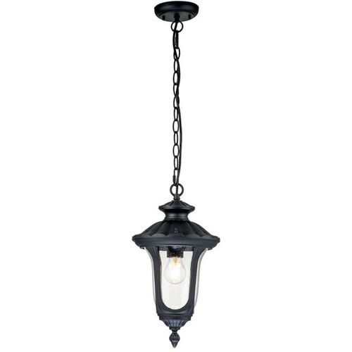 4255596729460 - Licht-erlebnisse - Außenlampe Aluminium Glas b 235 cm h max 151 cm IP44 Schwarz rund Rustikal Hängelampe außen