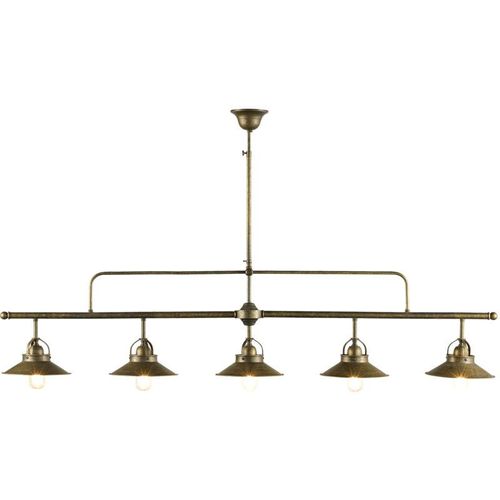 4255596680617 - Licht-erlebnisse - Deckenlampe Messing in Bronze Antik matt E27 länglich Industrie Design