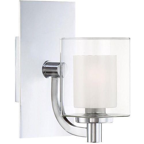 4255596733221 - Licht-erlebnisse - Badezimmerlampe Metall Glas G9 IP44 h 232 cm Chrom poliert Weiß 3000 k warmweißes Licht 300 lm