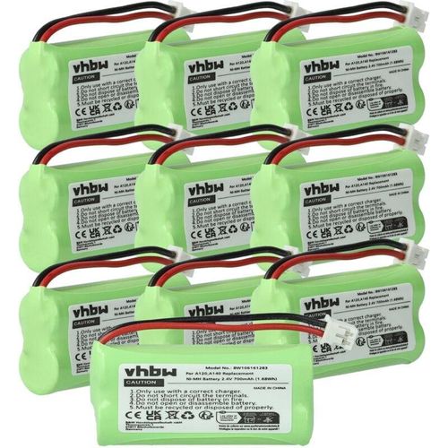 4069099538470 - 10x Akku kompatibel mit Siemens Gigaset AL14 AL110 Duo AL110 Trio AL140 AL145 schnurlos Festnetz Telefon (700 mAh 24 v NiMH) - Vhbw