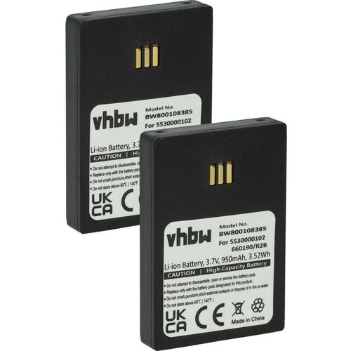 4069099544198 - 2x Akku kompatibel mit Ericsson DT690 DT692 schnurlos Festnetz Telefon (950 mAh 37 v Li-Ion) Schwarz - Vhbw