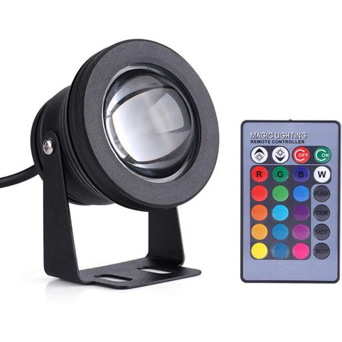 7547511251680 - Zoternen - Marine Boot Yacht 10W 12V rgb led Spot Licht Regenschutz Lampe mit Fernbedienung Schwarz