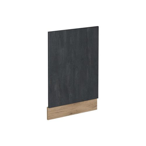 4066731400638 - Livinity Geschirrspülerblende R-Line Schwarz Beton Eiche 45 cm mit Arbeitsplatte Weiß-Marmor