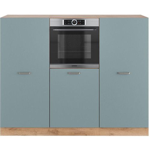 4066731345793 - Küchenzeile R-Line Solid Eiche Blau Grau 180 cm modern Küchenschränke Küchenmöbel