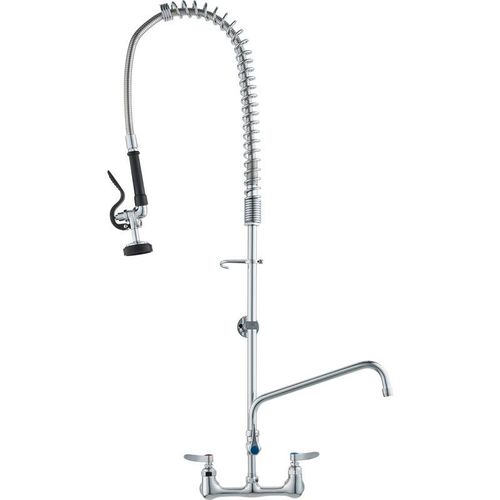 0197988388715 - Vevor Kommerzieller Wasserhahn mit Vorspülbrause 111 cm Höhe 203 mm Mitte 305 mm Schwenkauslauf Wandmontage Küchenspülenhahn Messingkonstruktion