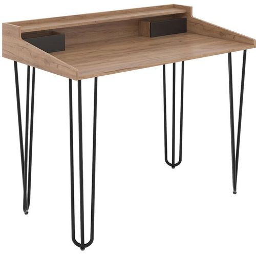 4066731413454 - Schminktisch Sannar Eiche Schwarz 110 x 60 cm mit Schubladen