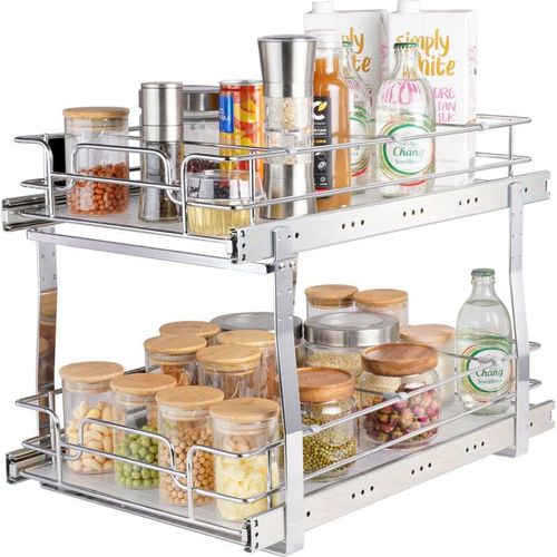 0197988741657 - Vevor Ausziehbares Spülschrankregal Küchenschrank Gewürzregal Doppelkorb 300 x 516 x 80 mm + 322 x 533 x 80 mm Waschbecken Regal Herausziehbarer 0197988741657 - Vevor Ausziehbares Spülschrankregal Küchenschrank Gewürzregal Doppelkorb 300 x 516 x 80 mm + 322 x 533 x 80 mm Waschbecken Regal Herausziehbarer