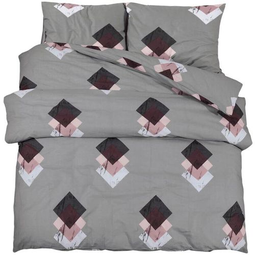 8720845432553 - Bonnevie - Bettwäsche-Set Grau 240x220 cm Baumwolle vidaXL506987