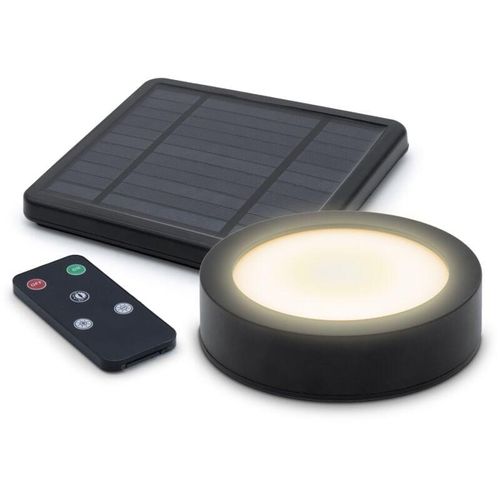 4069055002137 - Spetebo - led Solar Magnet Pavillon Leuchte schwarz mit Ferbedienung - ø 12 cm - Gartenschirm Beleuchtung mit 3 Helligkeitsstufen - Campingleuchte