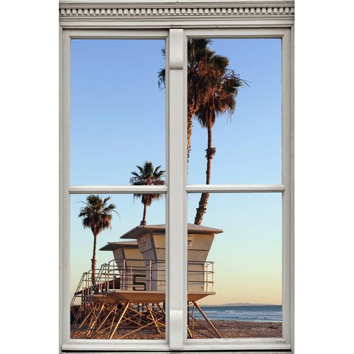 4049009074595 - Wandsticker QUEENCE Strand Wandtattoos Gr B H T 40 cm x 60 cm x 01 cm Natur blau Wandtattoos Natur