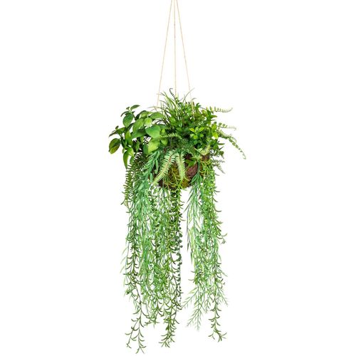4064118841555 - Künstliche Zimmerpflanze CREATIV GREEN Dekokugel zum Hängen Kunstpflanzen Gr Ø H 30 cm x 80 cm 1 St grün Künstliche Zimmerpflanze Zimmerpflanzen