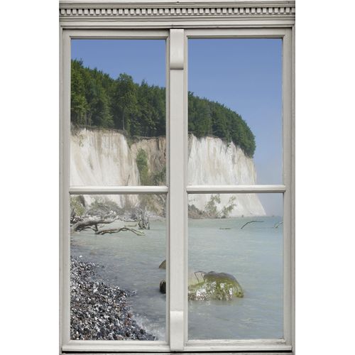 4049009114284 - Wandsticker QUEENCE Steinstrand Wandtattoos Gr B H T 40 cm x 60 cm x 01 cm Natur grün Wandtattoos Natur