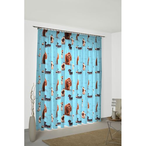 4004567329754 - Vorhang WIRTH Pets Gr 1 blau Gardinen Kinder 145cm Multifunktionsband 142cm Polyester Universal Pictures B142cm H145cm