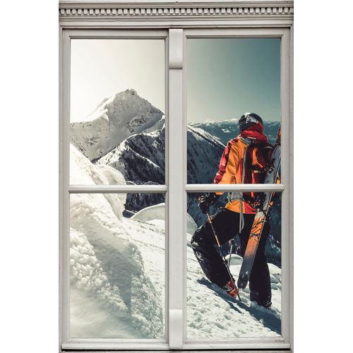 4049009357803 - Wandsticker QUEENCE Skifahrer Wandtattoos Gr B H T 40 cm x 60 cm x 01 cm Natur bunt Wandtattoos Natur