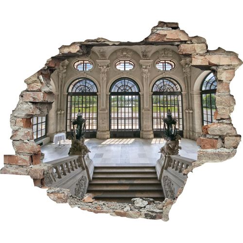 4049009356325 - Wandtattoo QUEENCE Treppe Wandtattoos Gr B H T 60 cm x 50 cm x 01 cm Geographie weiß Wandtattoos und Wandsticker