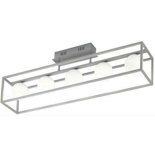 4003474346182 - Wofi - Deckenleuchte Wohnzimmerlampe led Glas Deckenlampe silber Deckenlampe Metall Glas  5x led 35W 320Lm 3000K HxBxT 24x87x16 cm 934105648000