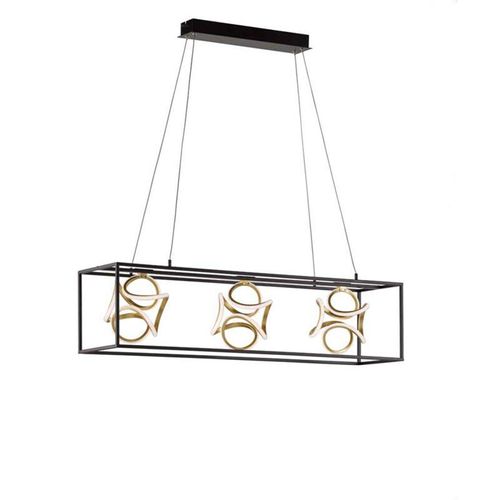 4001133604048 - Fischer&honsel - Designleuchte Hängeleuchte Esszimmerlampe led Blattgold schwarz dimmbar l 108 cm