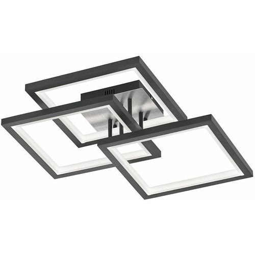 4003474391557 - Dimmbare Deckenleuchte Wohnzimmer Deckenlampe led Wohnzimmer dimmbar Lampe Schlafzimmer Decke grau Metall 37W 3800Lm warmweiß LxBxH 56x56x175 cm