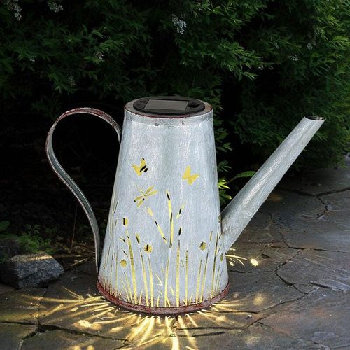 4059157352520 - Led Gießkanne Solar Solardeko Garten Gartendeko Wetterfest Stanzungen Terrasse Akku IP44 Metall blau rostfarben led warmweiß LxBxH 27x14x19cm 4059157352520 - Led Gießkanne Solar Solardeko Garten Gartendeko Wetterfest Stanzungen Terrasse Akku IP44 Metall blau rostfarben led warmweiß LxBxH 27x14x19cm