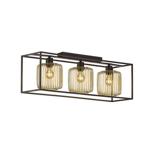 4003694213578 - Fischer&honsel - Deckenleuchte Wohnzimmerleuchte 3-Flammig Metall Schwarz Gold l 83 cm